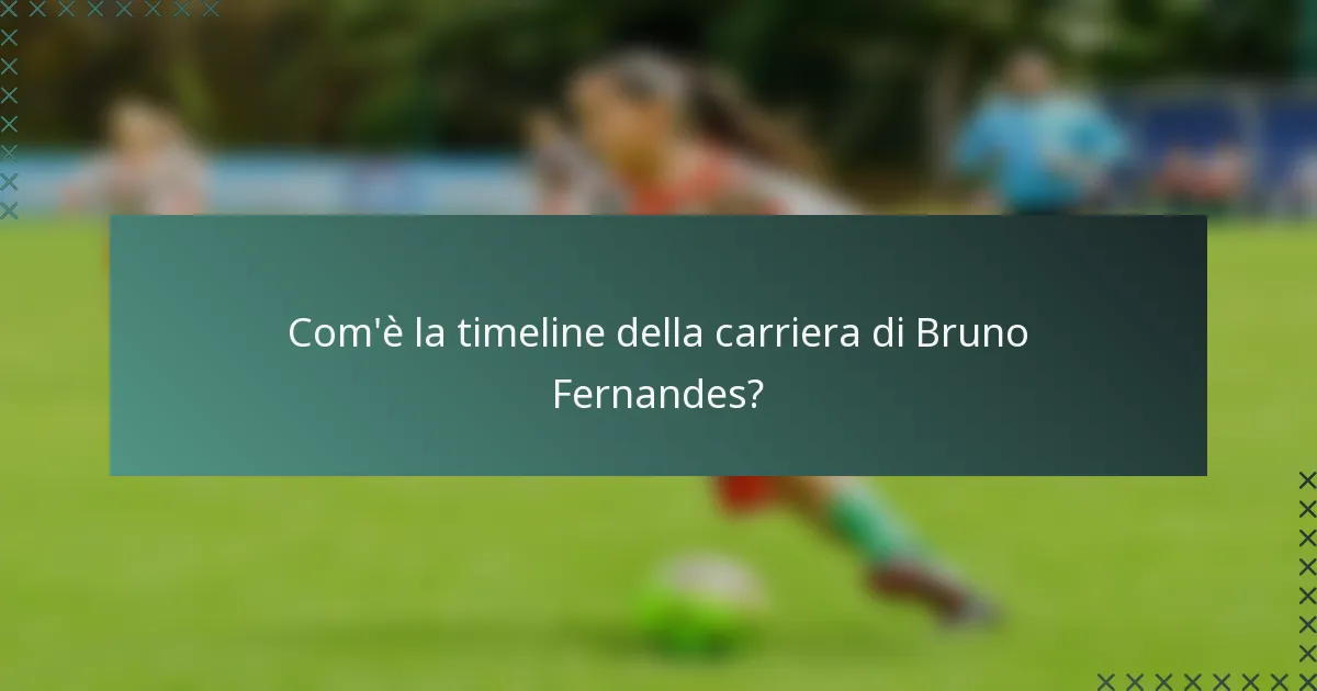 Com'è la timeline della carriera di Bruno Fernandes?