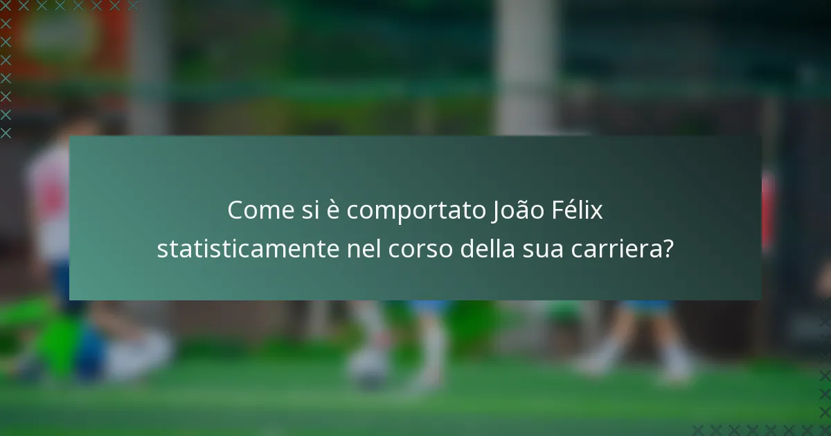 Come si è comportato João Félix statisticamente nel corso della sua carriera?