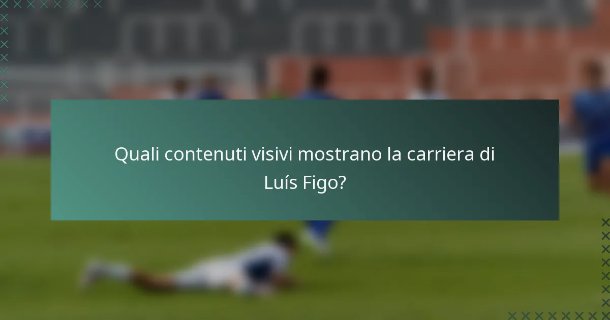 Quali contenuti visivi mostrano la carriera di Luís Figo?