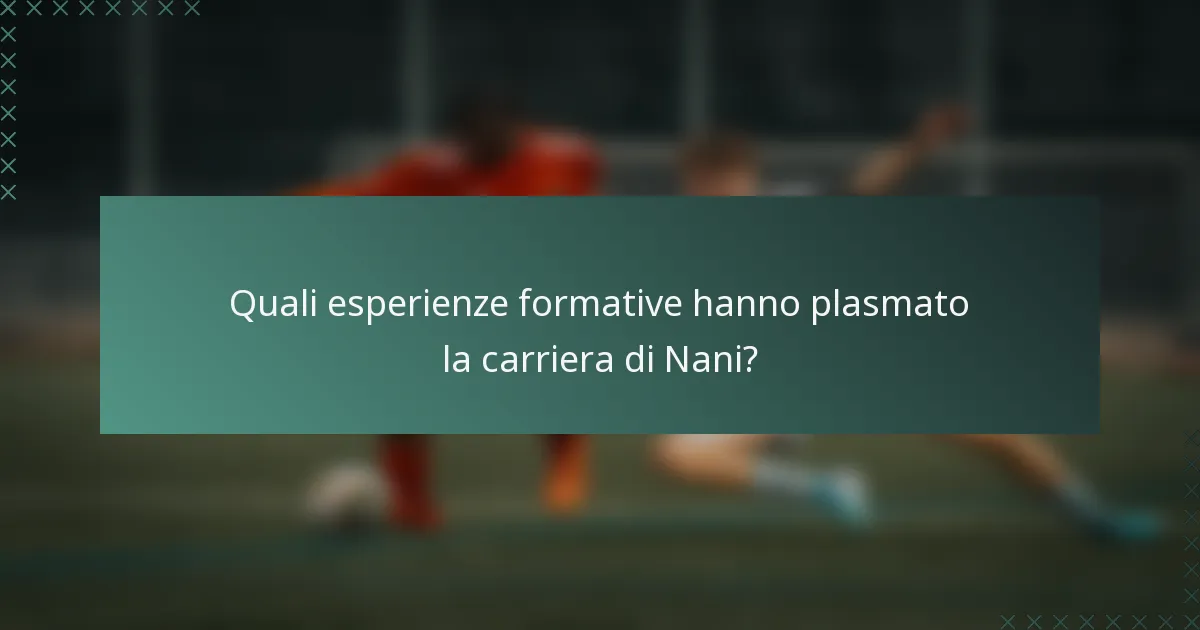 Quali esperienze formative hanno plasmato la carriera di Nani?