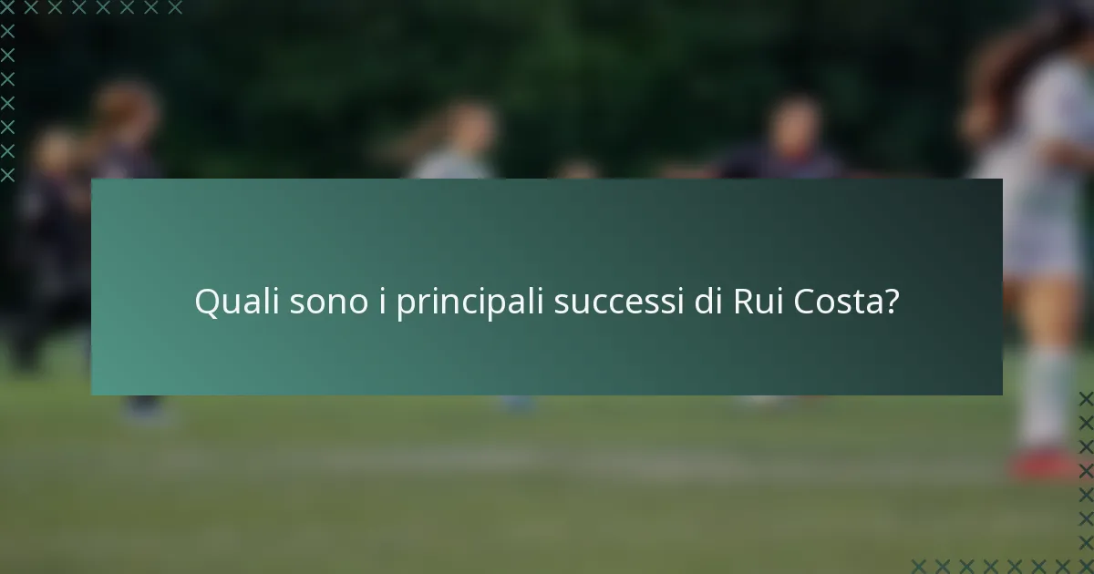 Quali sono i principali successi di Rui Costa?